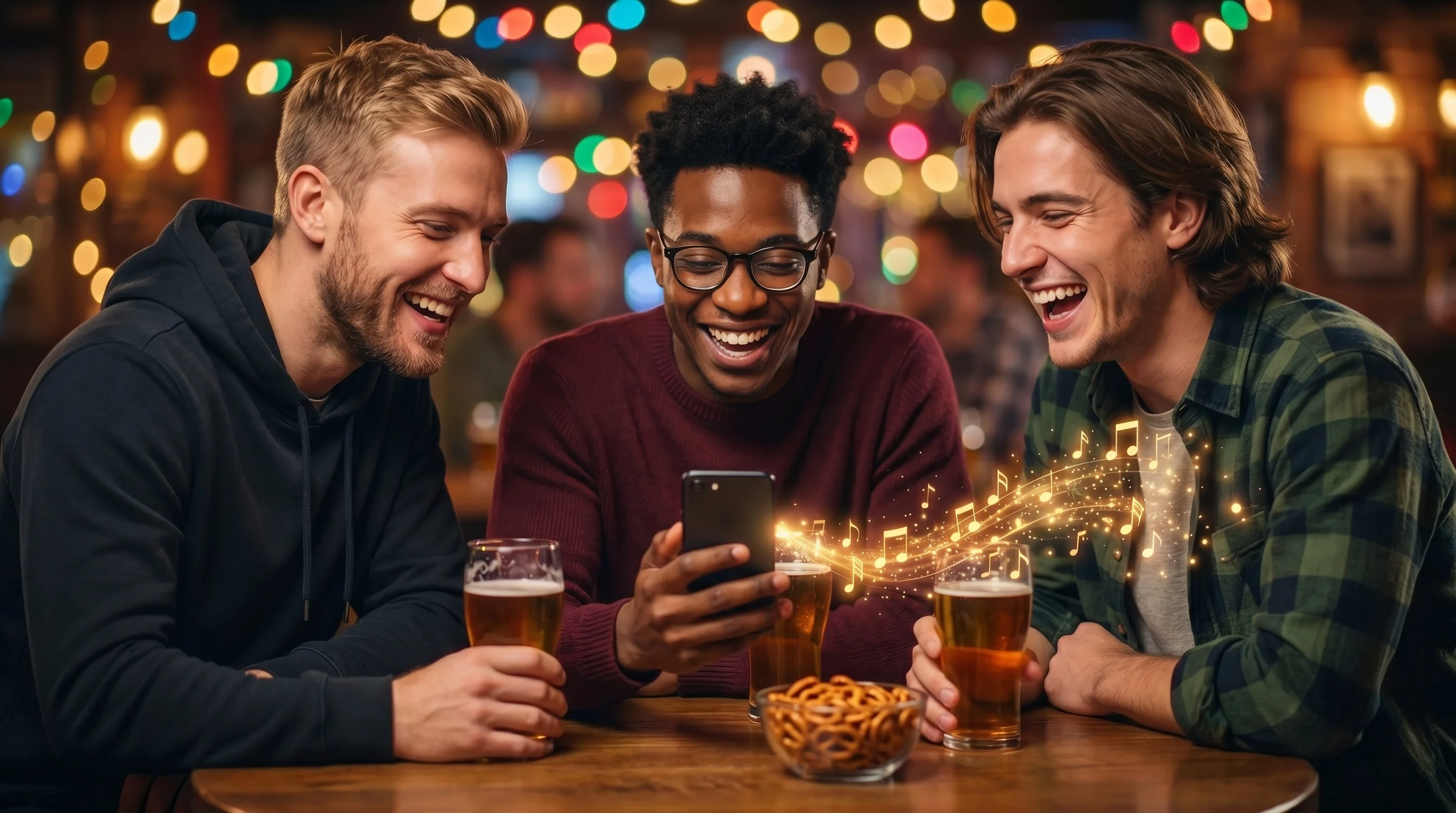 Friends celebrating together as Weston's song plays
